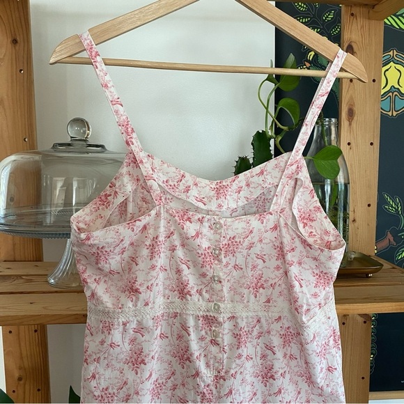 Vintage Laura Ashley Pink Floral Shabby Chic Cottage Core Mini 90’s Dress - Picture 10 of 15